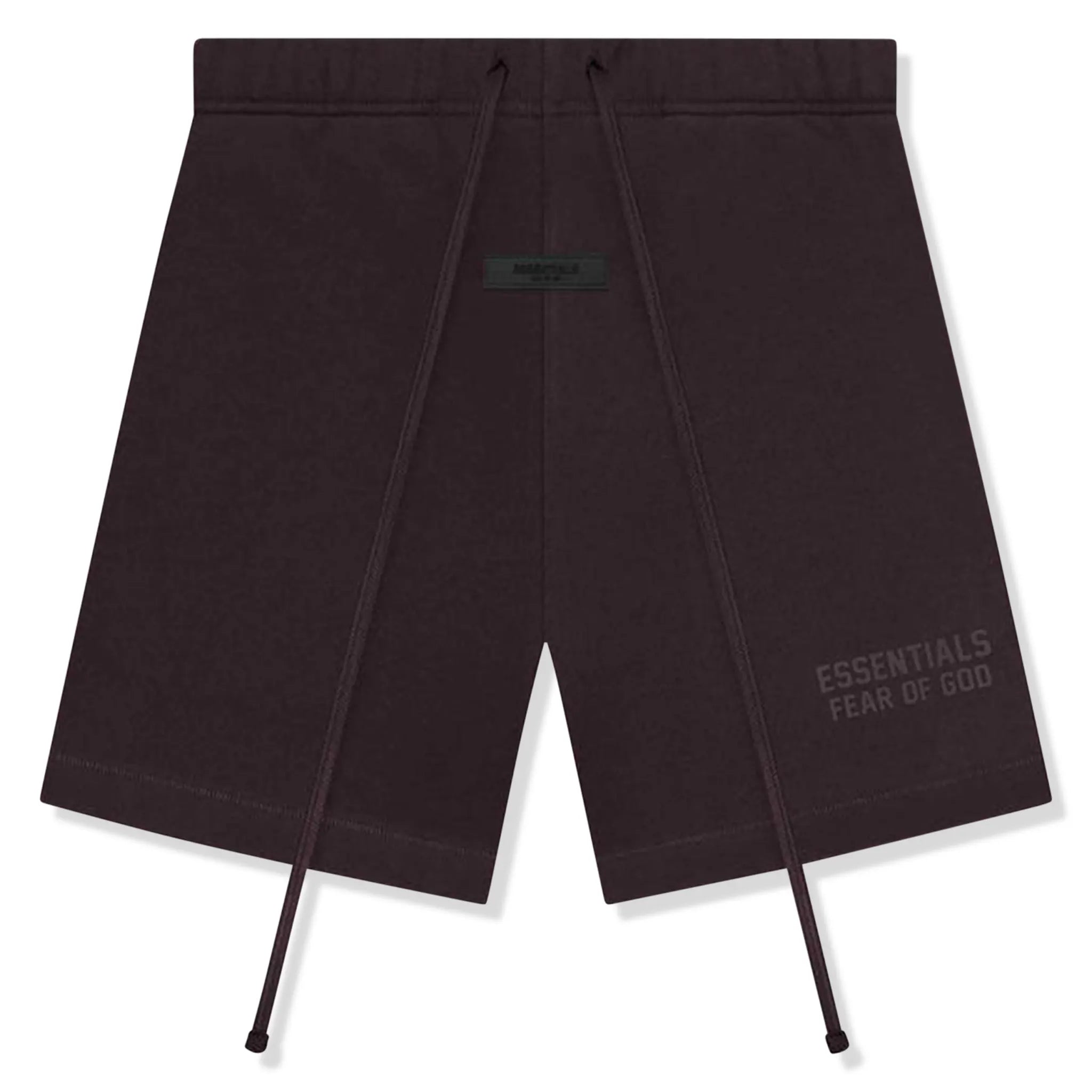Front view of Fear Of God Essentials Plum Shorts
